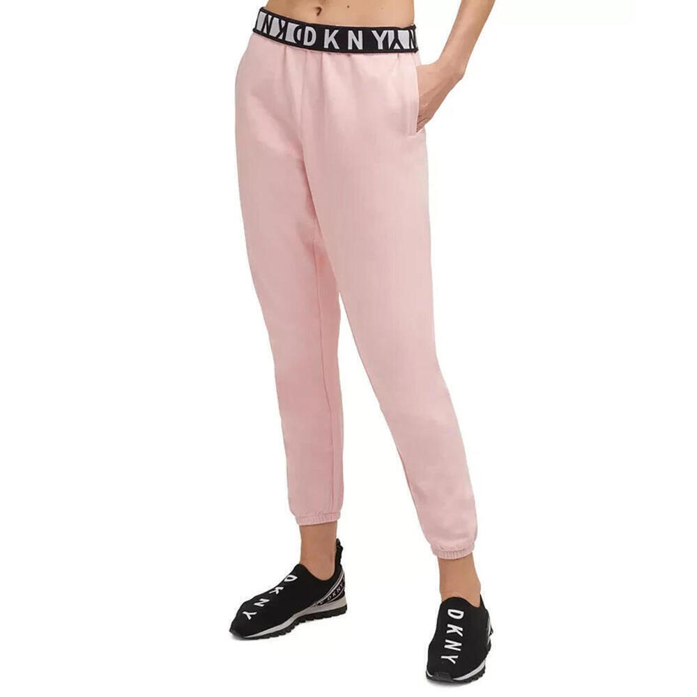 New DKNY Sport Women’s Cotton Jogger Pants, Color: Pink, Size: XL - Picture 2 of 4